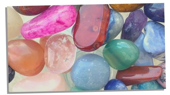 multiple chakra balancing stones and crystals