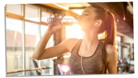 woman drinking water