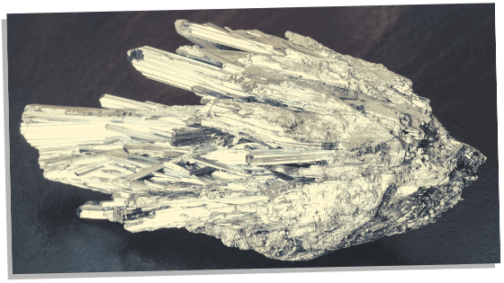 Stibnite crystal