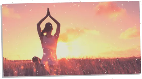 Woman meditating with Moldavite 