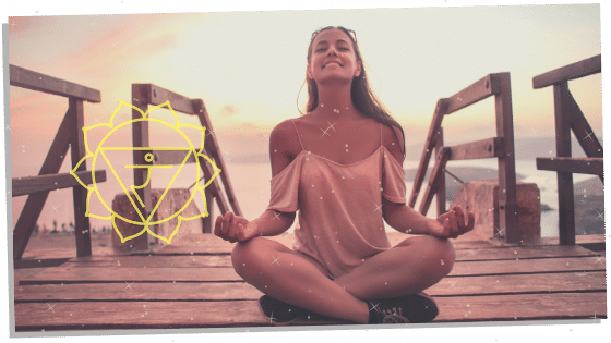 a woman rebalancing a blocked solar plexus chakra