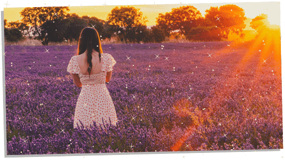 field of flowers and a earth emapth