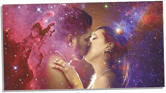 performing a twin flame telepathic kiss