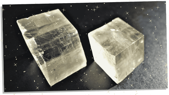 using the clear calcite crystal