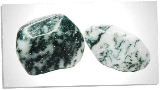 2 pieces of Moss Agate