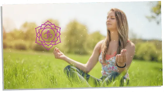 showing how to do crown chakra affirmations