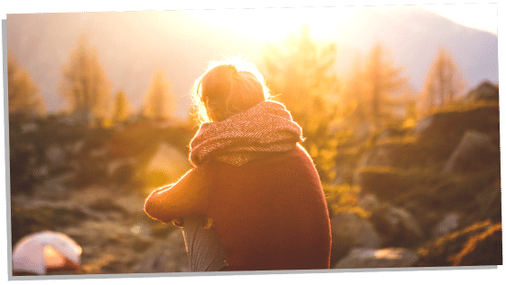 Woman experiencing a sign from the universe that someone is missing them