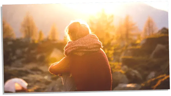 Woman experiencing a sign from the universe that someone is missing them