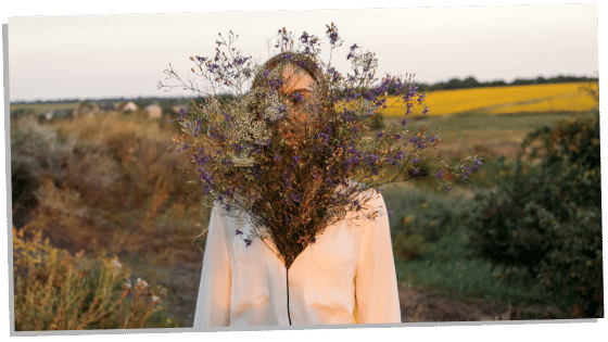 trauma healing woman with flowers 