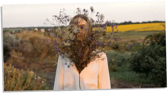 trauma healing woman with flowers 