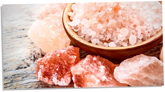 Showing how to cleanse crystals with Himalayan salt