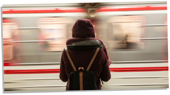 Woman waiting for the train