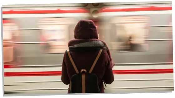 Woman waiting for the train