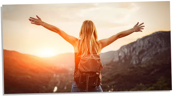 Woman looking at the sun