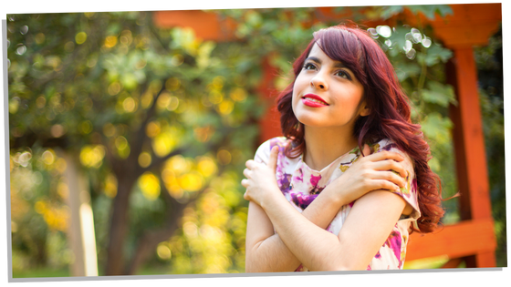 Woman feeling blessed