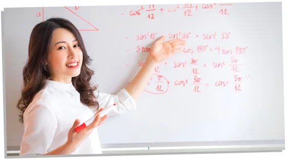 Woman teaching mathematics