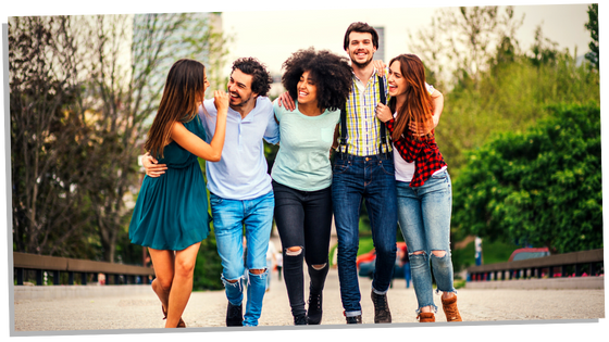 Group of friends having fun