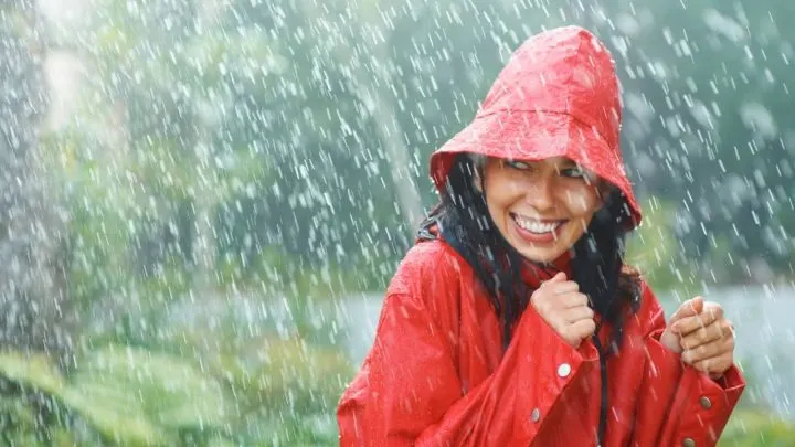 Woman in the rain