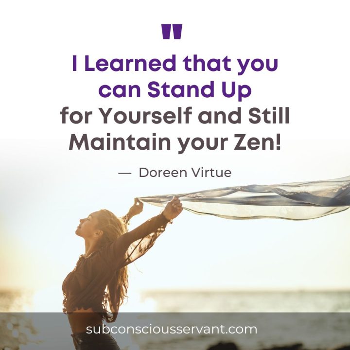 Image of Doreen Virtue quote about standing up for yourself