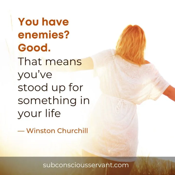 Image of a standing up for yourself quote by Winston Churchill 