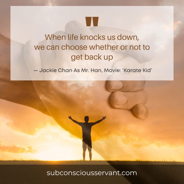 Image of life knocks you down quote by Jackie Chan