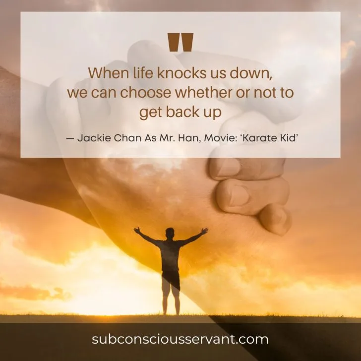 Image of life knocks you down quote by Jackie Chan