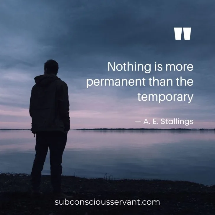 Everything is temporary quote by a. E. Stallings