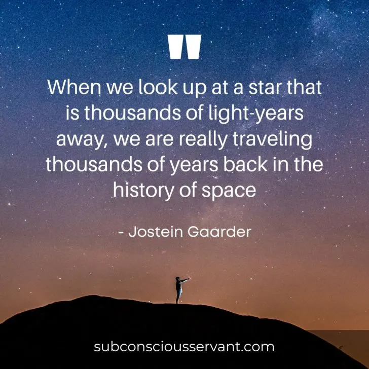 Image of Jostein Gaarder quote about the galaxy