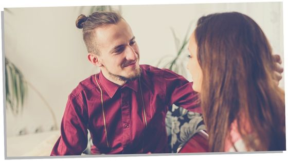 Man showing he is sorry by listening attentively