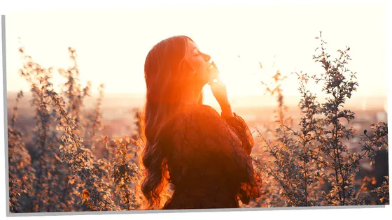 Image of woman experiencing a sense of peace regarding love