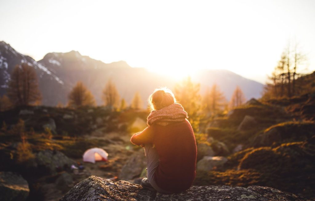 Highly sensitive person viewing the beautiful scenery