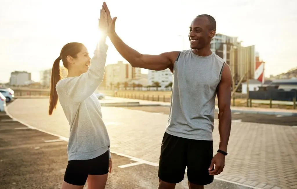 Couple supporting each others interests and goals