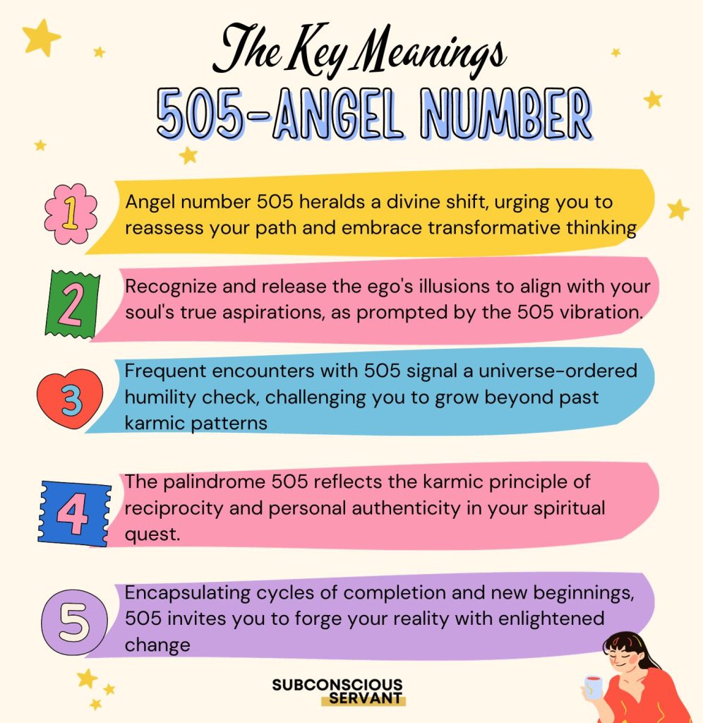 Infographic of angel number 505