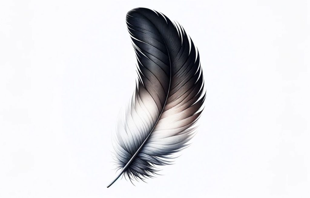 Black and white feather meaning