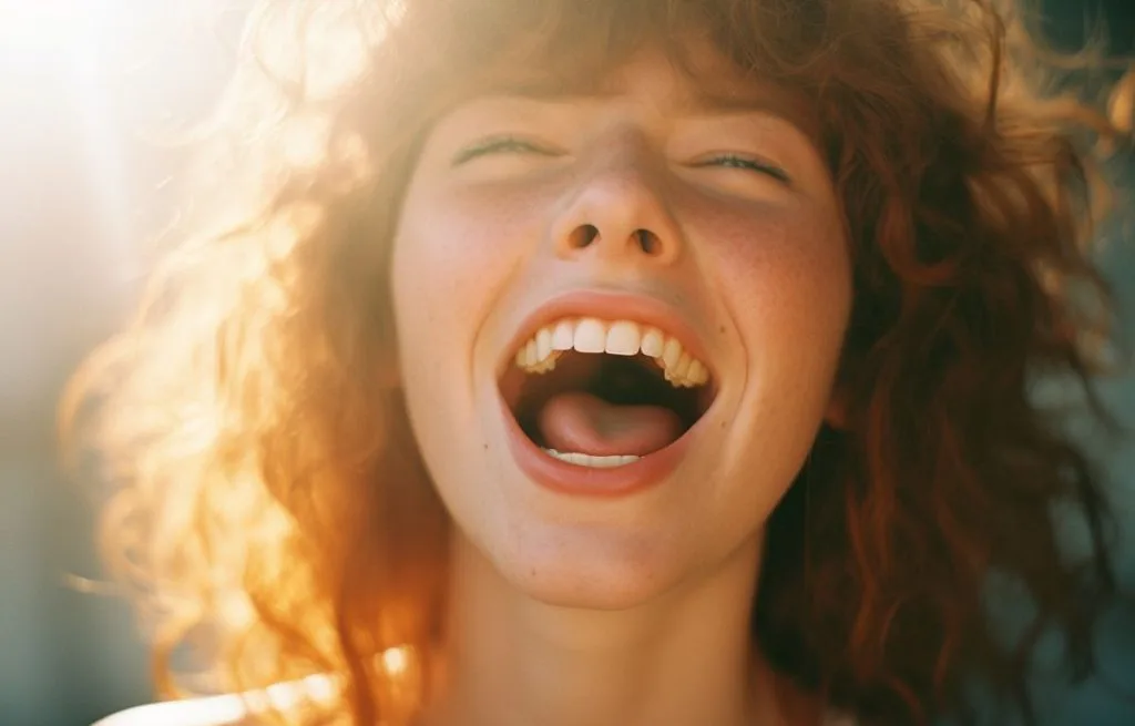 Woman speaking out loud 