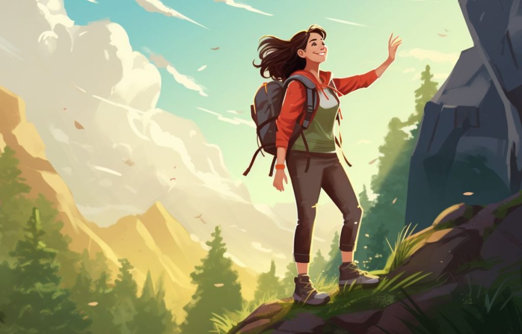 woman hiking as a single woman